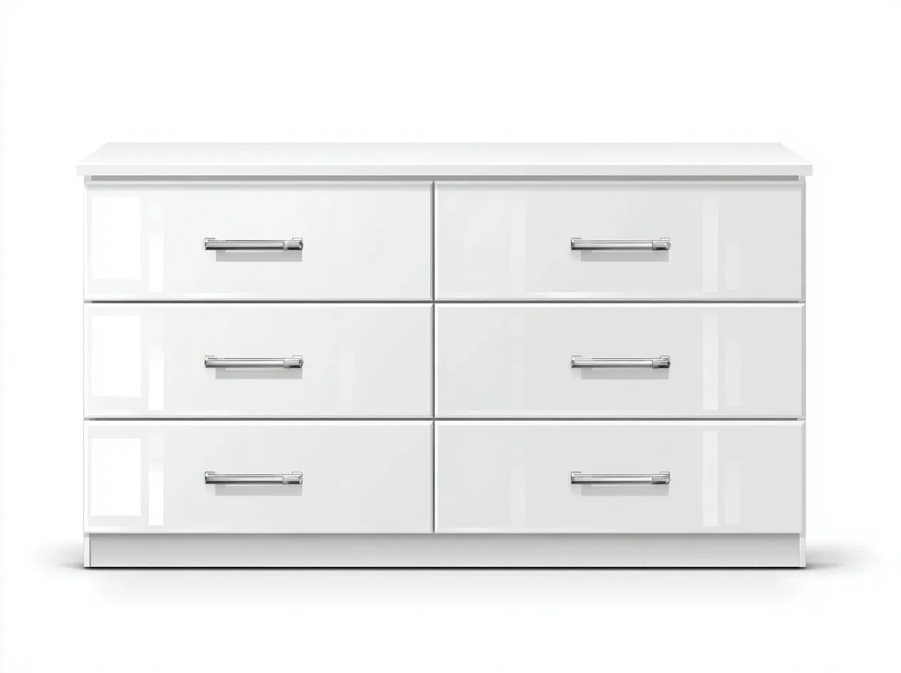 Cómodas madera 140x45x75 cm color blanco para dormitorio diseño moderno-Cozyuppad