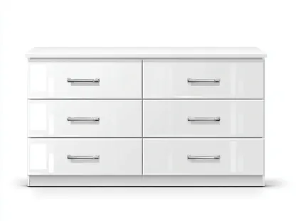 Cómodas madera 140x45x75 cm color blanco para dormitorio diseño moderno-Cozyuppad