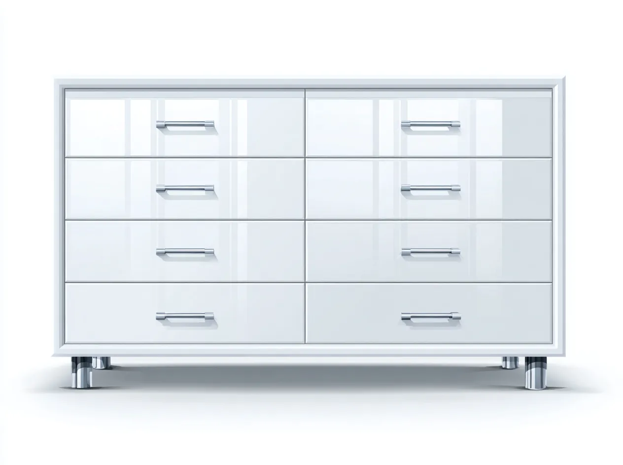 Cómodas moderna con 8 cajones 160x45x85 cm blanco para dormitorio - diseño contemporáneo-Cozyuppad
