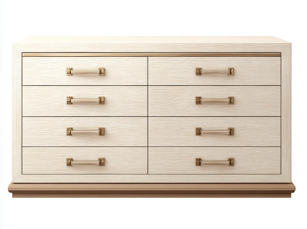 Cómodas 160x45x85 cm - beige claro - cómoda de madera con 8 cajones - estilo moderno-Cozyuppad