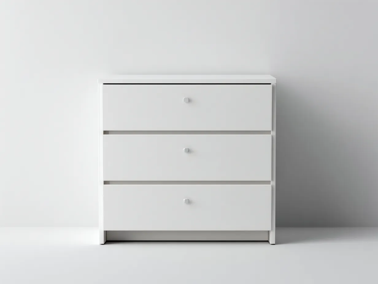 Cómodas madera 80x40x75 cm color blanco para dormitorio diseño moderno-Cozyuppad