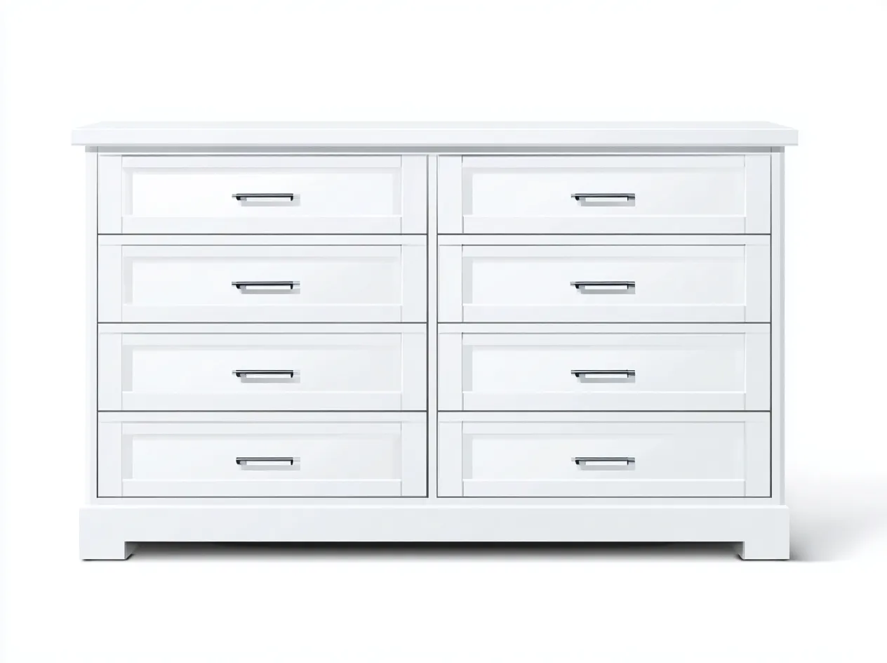Cómoda madera 160x45x85 cm - blanco - para dormitorio - diseño moderno-Cozyuppad