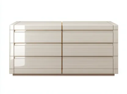 Cómoda madera 150x45x80 cm - beige - para dormitorio - diseño moderno-Cozyuppad