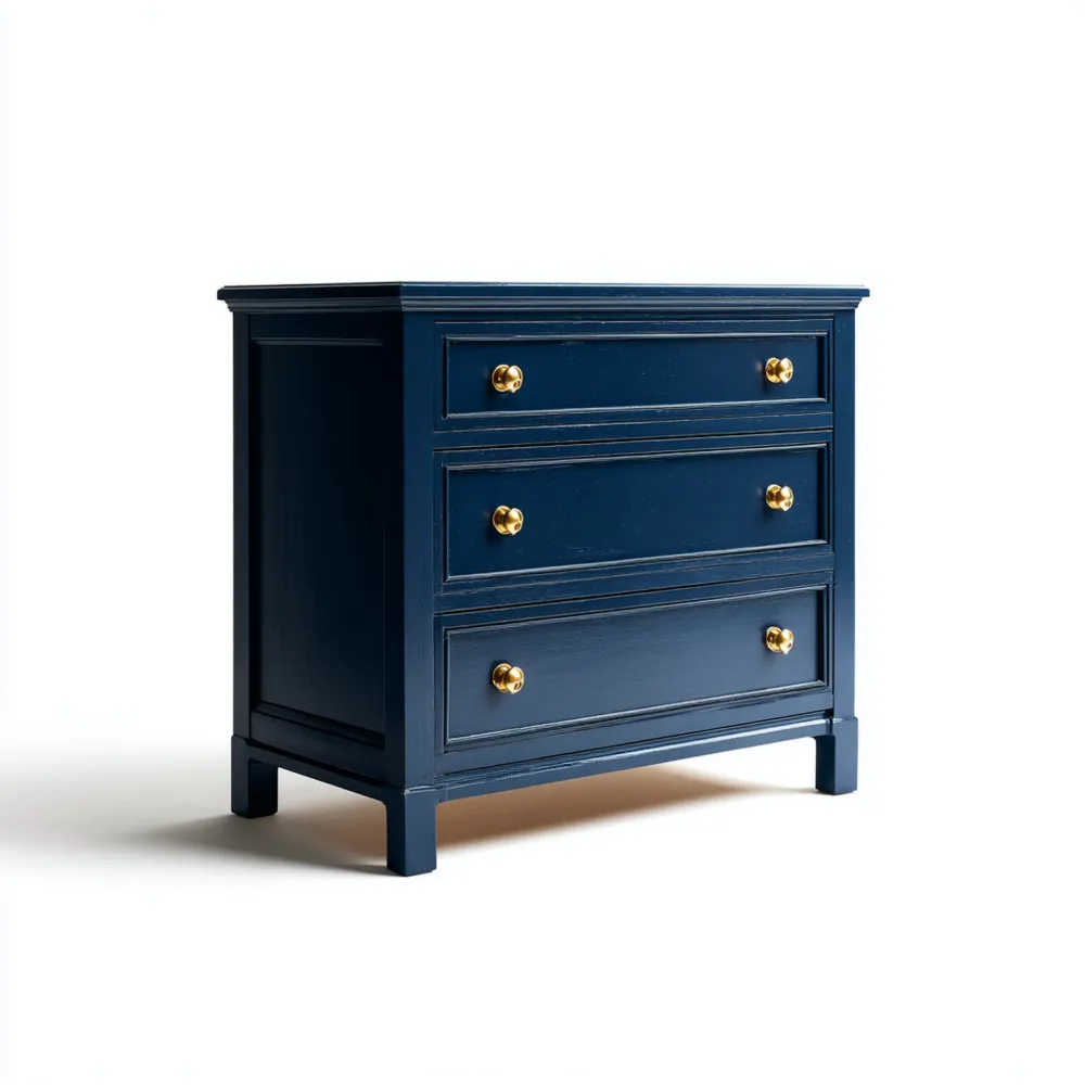 Cámara de madera 80x40x75 cm con 3 cajones - Azul Oscuro - Diseño clásico