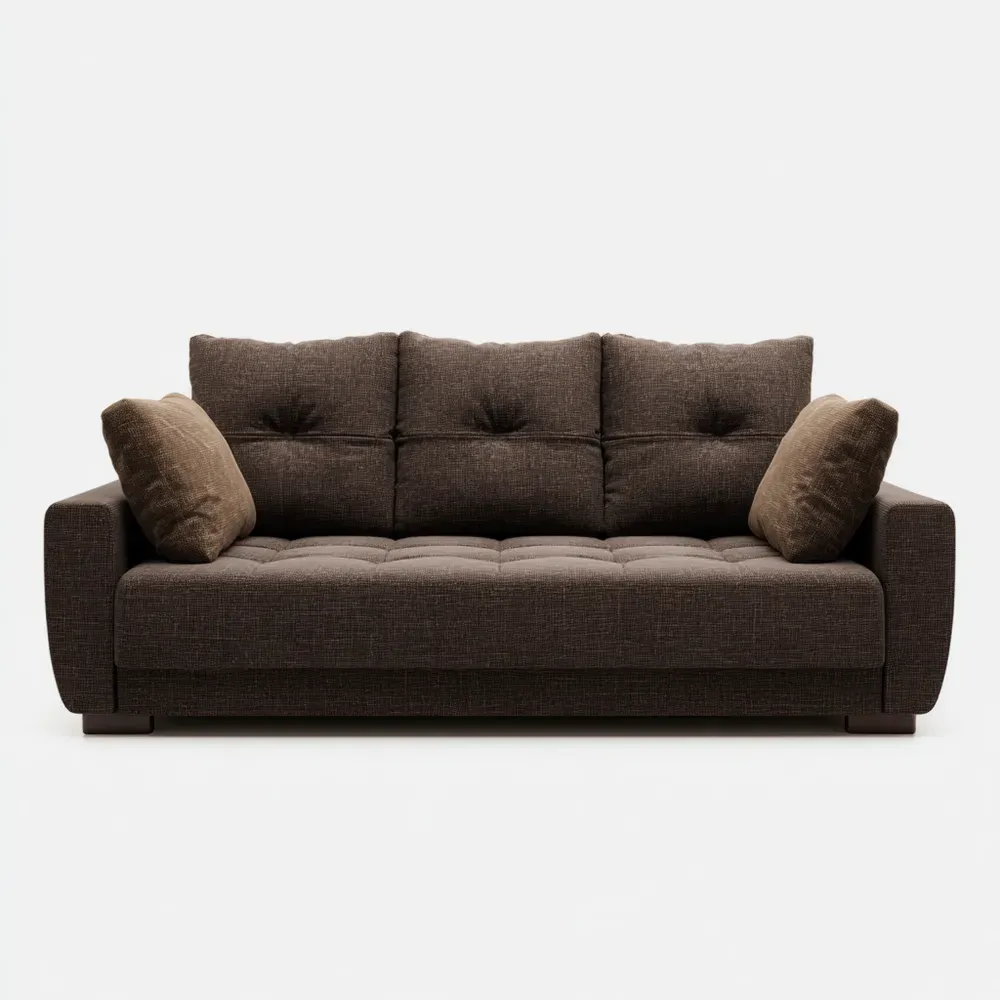 Sofá de tela 200x90x85 cm – Marrón – Diseño contemporáneo