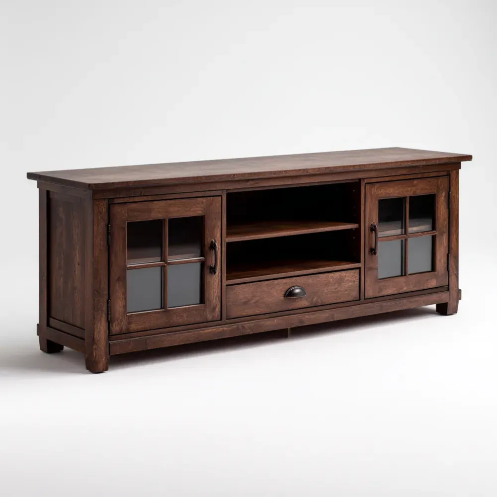 Mueble de Televisión de Madera 140x40x50 cm Marrón Diseño Clásico