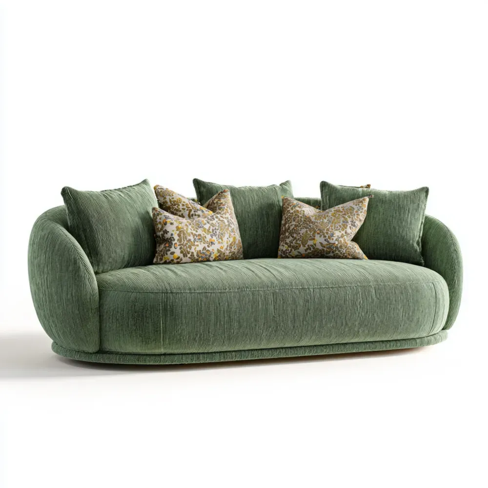 Sofá de terciopelo 210x95x85 cm - Verde - Diseño contemporáneo