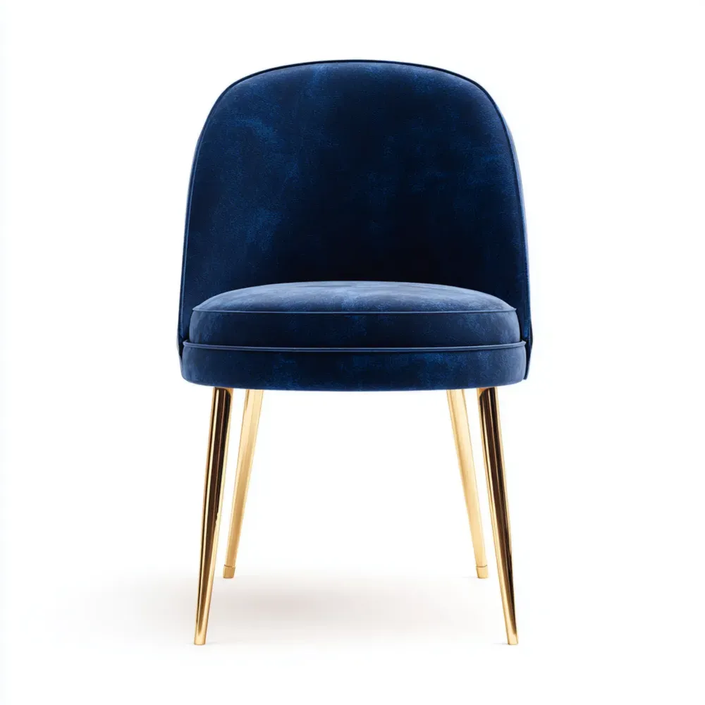 Silla de comedor tapizada de terciopelo 50x60x85 cm - Azul Marino