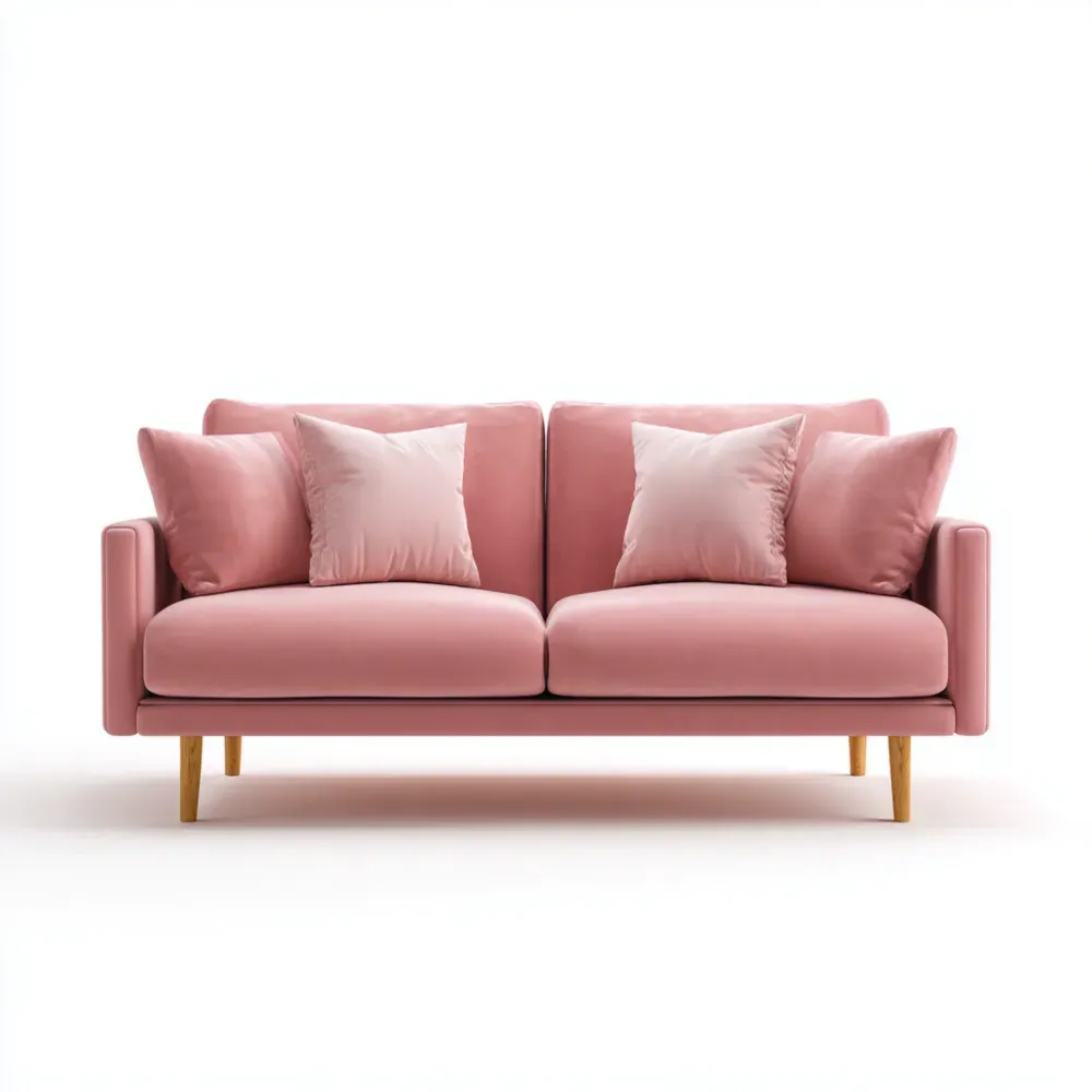 Sofá de dos plazas Tapizado de Tela 180x85x75 cm – Rosa – Diseño Contemporáneo
