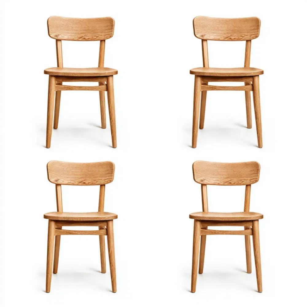 Juego de Sillas de Comedor de Madera 45x50x80 cm - Marrón - Diseño Clásico