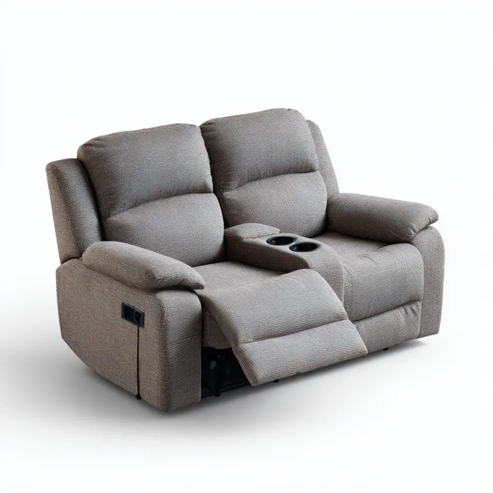 Sofá reclinable de tela 150x90x100 cm – Gris Claro – Diseño moderno