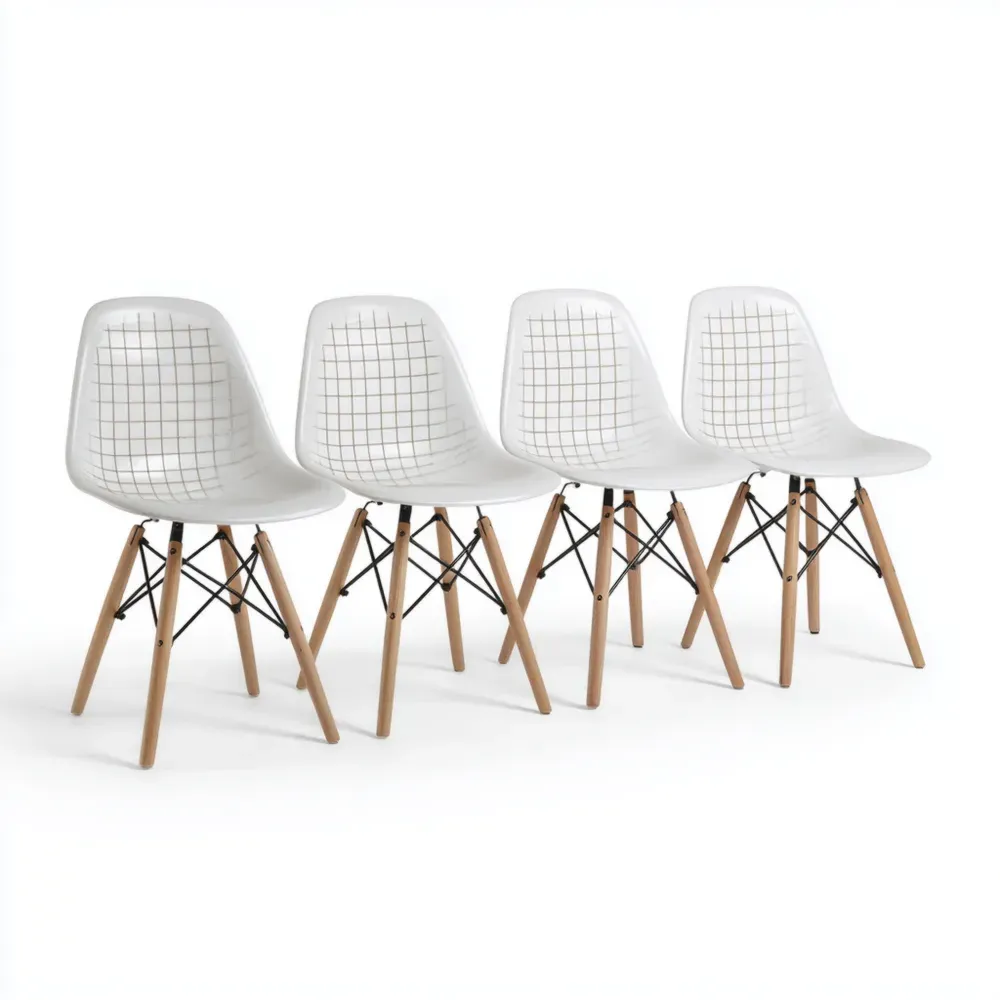 Sillas de Comedor Plástico 46x54x81 cm - Blanco - Diseño Moderno