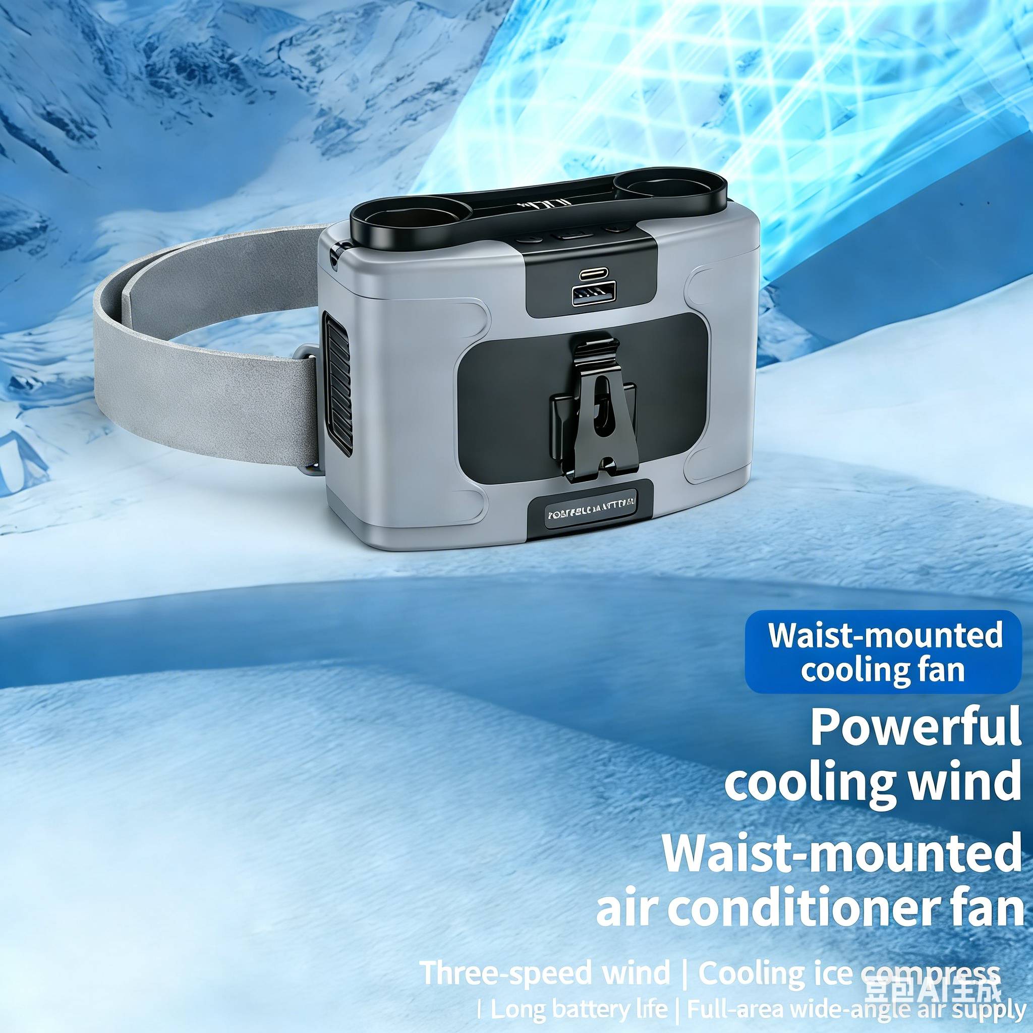 20000mAh Portable Waist Fan, Personal Fan Clip on with Rechargeable Battery operated, 40H Cooling,10 Speeds,16000RPM Hands-Free Belt Neck Fan for Outdoor Jobsite Gardening Camping Travel 