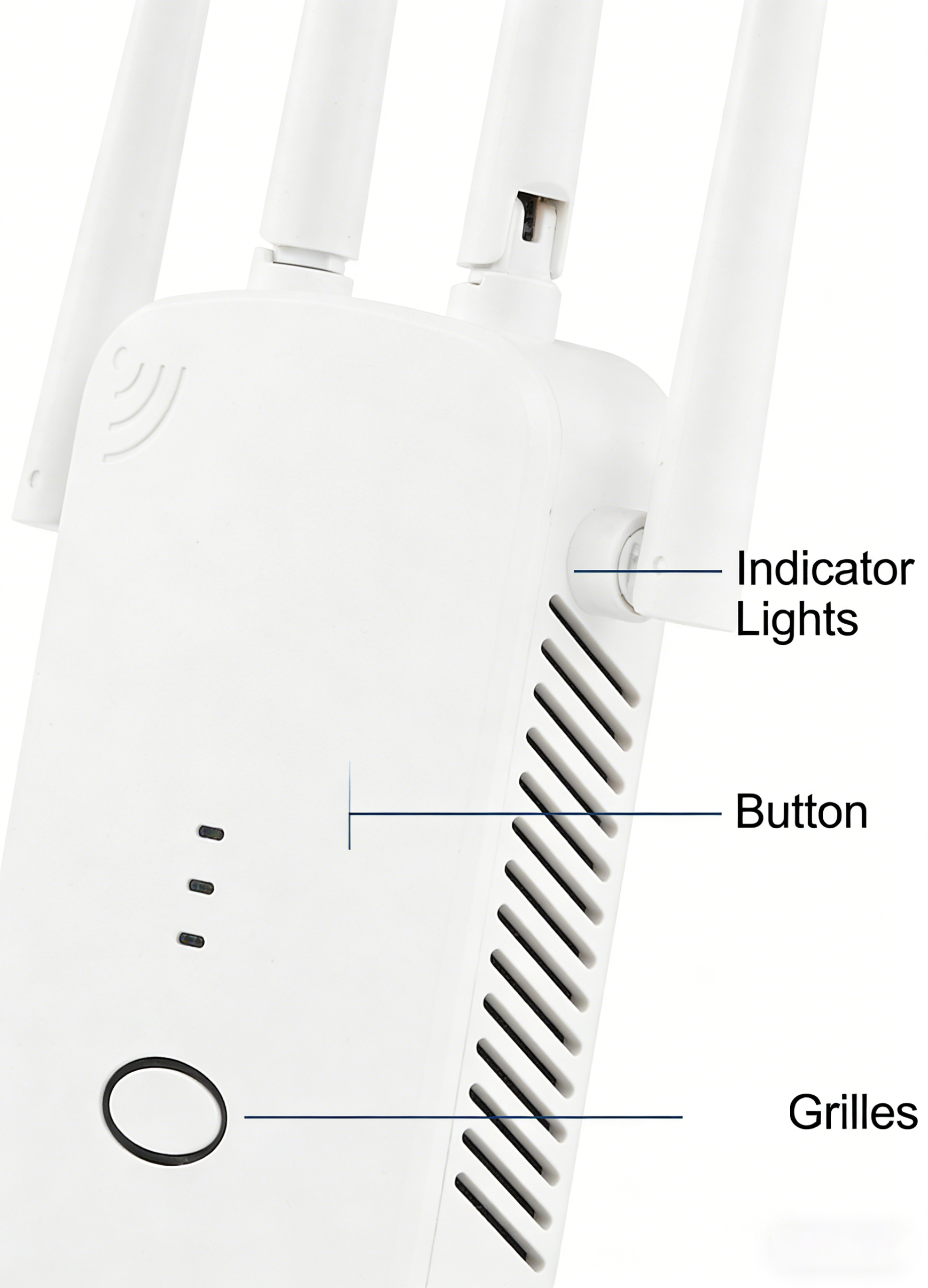 300Mbps WiFi Range Extender 2.4GHz Wireless Repeater with 4 Antennas, Long Range Signal Booster, Home Internet Amplifier Plug & Play