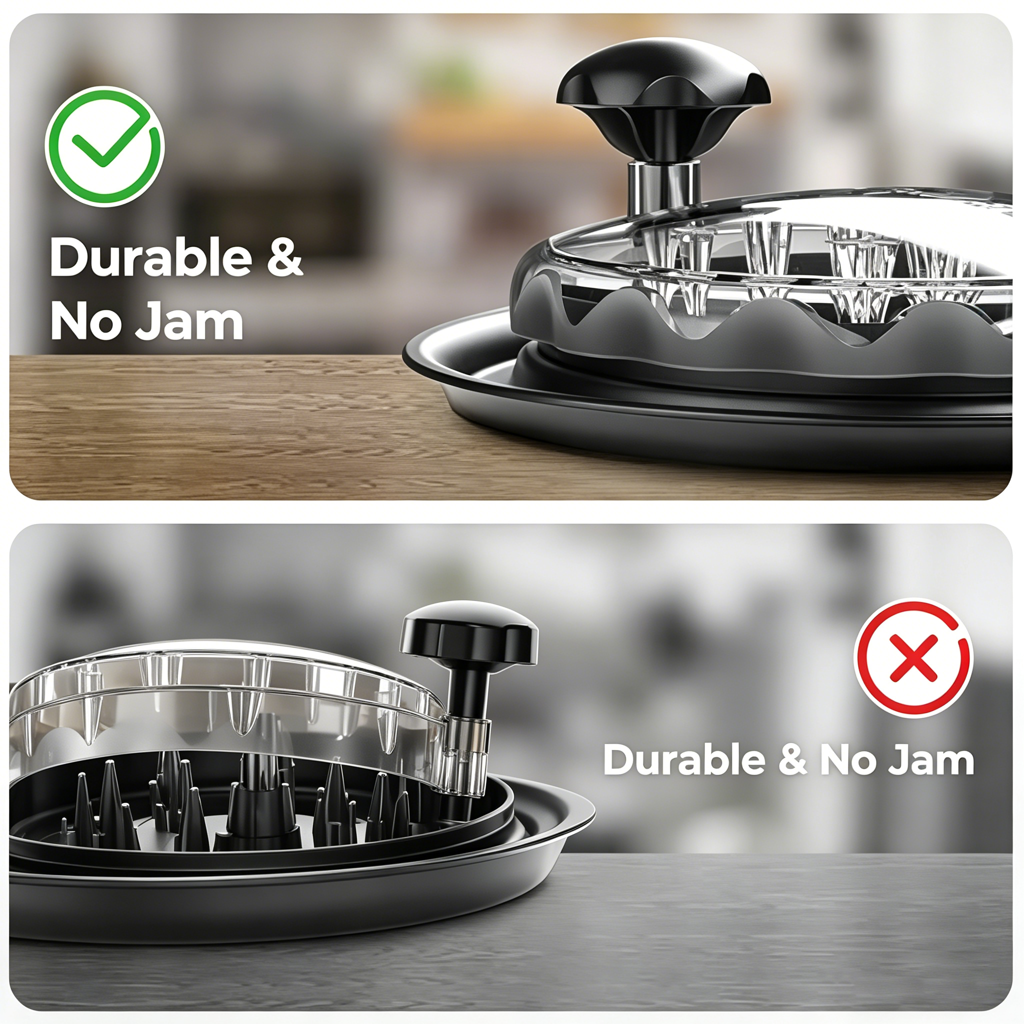 Chicken Shredder Tool - Heavy Duty Meat Shredder with Clear Lid, Ergonomic Handle & Non-Slip Base, Fast & Easy Shredder for Pulled Pork, Turkey, Beef, Dishwasher Safe Kitchen Gadget