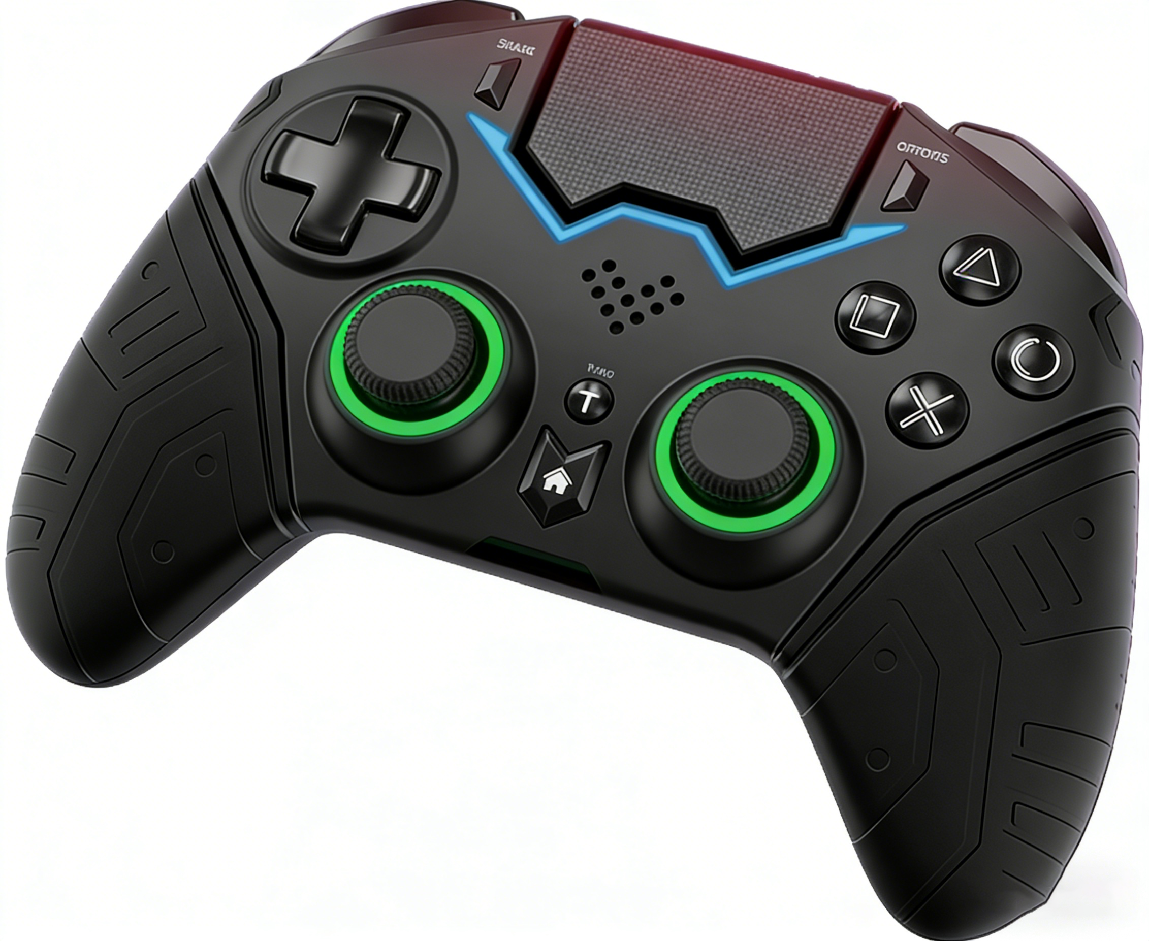 Wireless PS4 Controller with RGB Lights, Macro Programming, 6-Axis Motion Control, Anti-Slip Grip Gamepad for PlayStation 4/PC