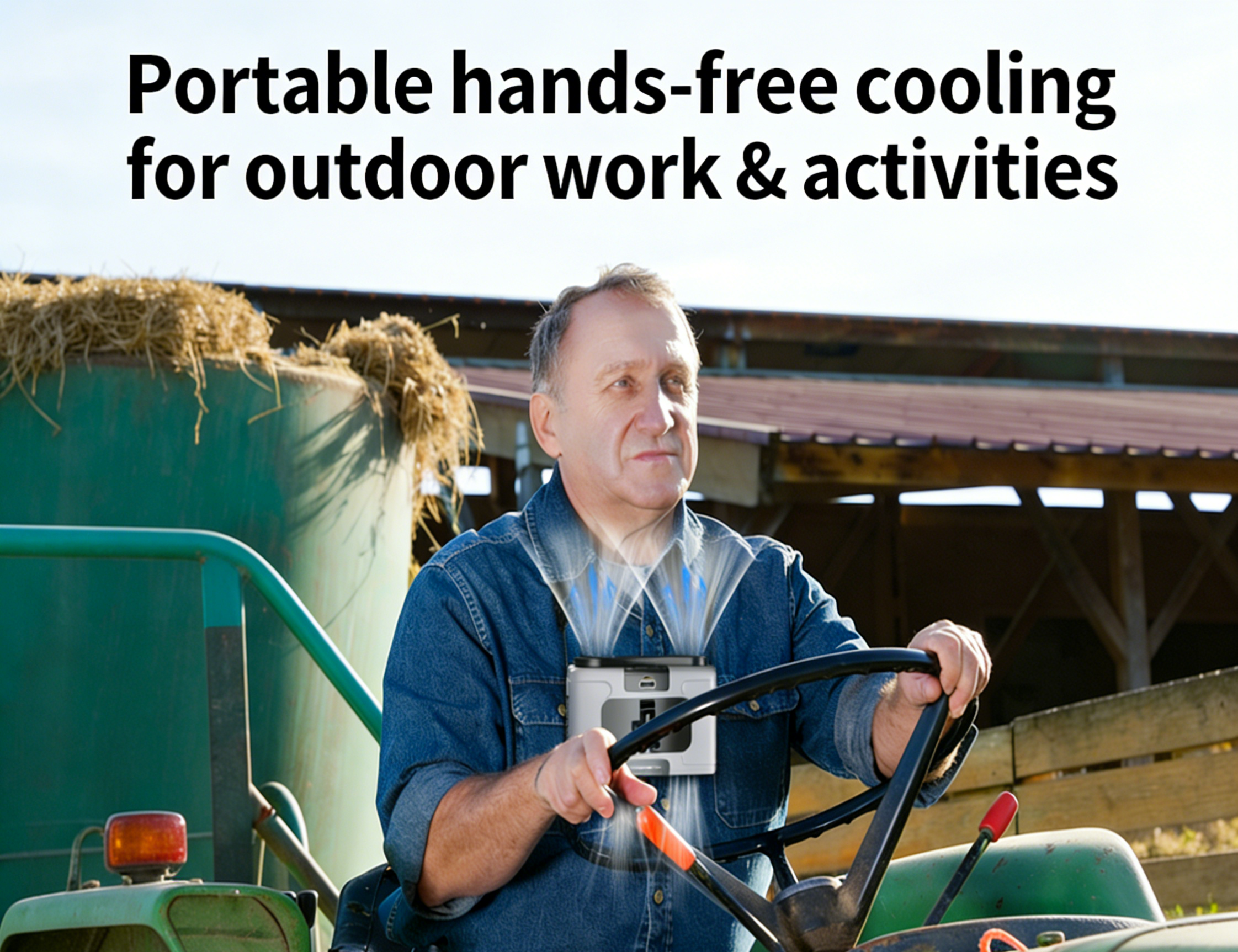 20000mAh Portable Waist Fan, Personal Fan Clip on with Rechargeable Battery operated, 40H Cooling,10 Speeds,16000RPM Hands-Free Belt Neck Fan for Outdoor Jobsite Gardening Camping Travel 