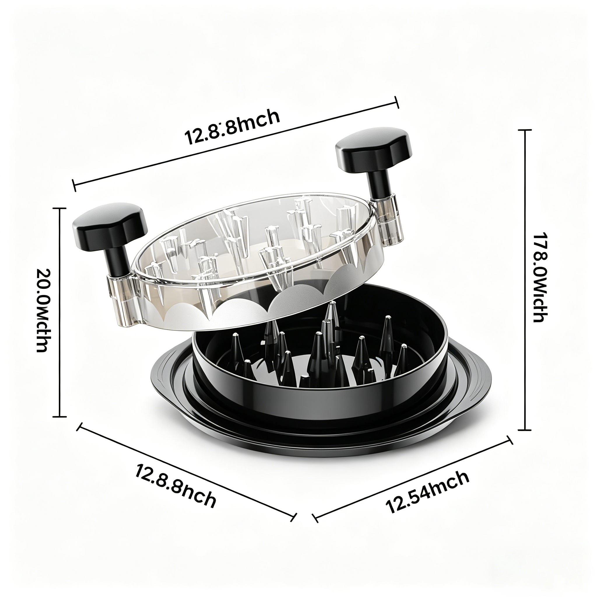 Chicken Shredder Tool - Heavy Duty Meat Shredder with Clear Lid, Ergonomic Handle & Non-Slip Base, Fast & Easy Shredder for Pulled Pork, Turkey, Beef, Dishwasher Safe Kitchen Gadget