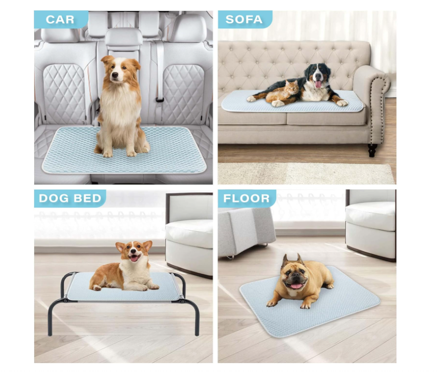 Dog Cooling Mat for Summer Self-Cooling Mat for Dogs & Cats Summer Outdoor Dog Pad Cooling Washable, Portable & Non-Toxic, High-Tech Fabric Crates, Beds, Cars