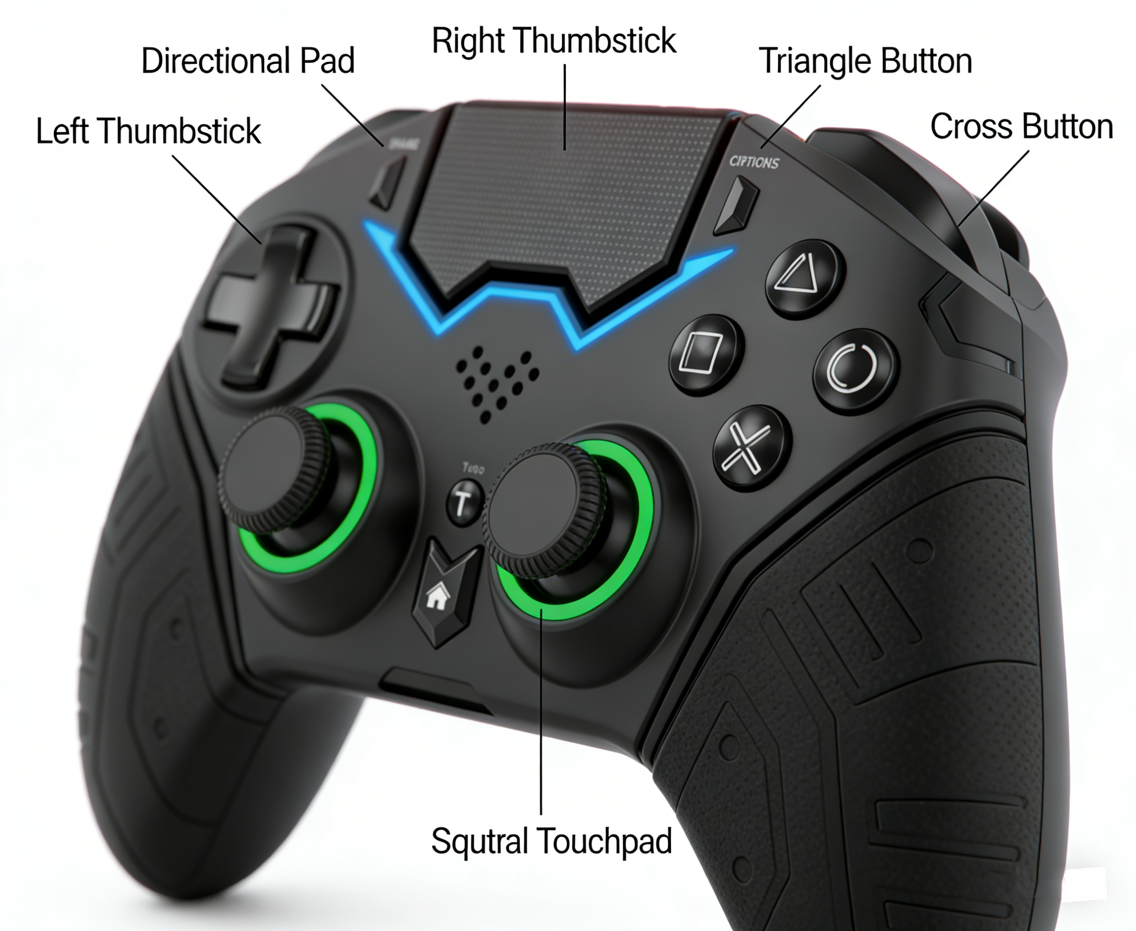 Wireless PS4 Controller with RGB Lights, Macro Programming, 6-Axis Motion Control, Anti-Slip Grip Gamepad for PlayStation 4/PC