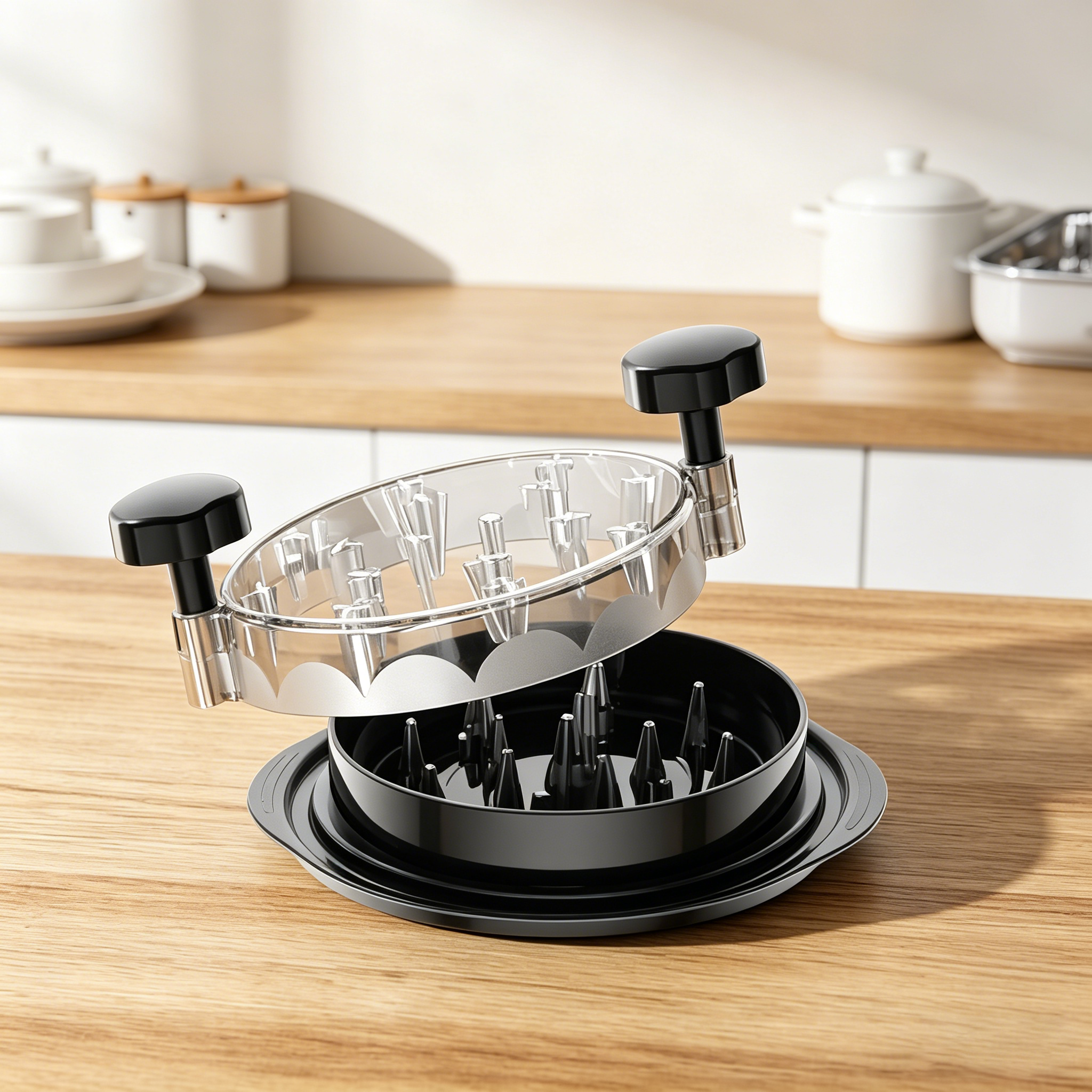 Chicken Shredder Tool - Heavy Duty Meat Shredder with Clear Lid, Ergonomic Handle & Non-Slip Base, Fast & Easy Shredder for Pulled Pork, Turkey, Beef, Dishwasher Safe Kitchen Gadget