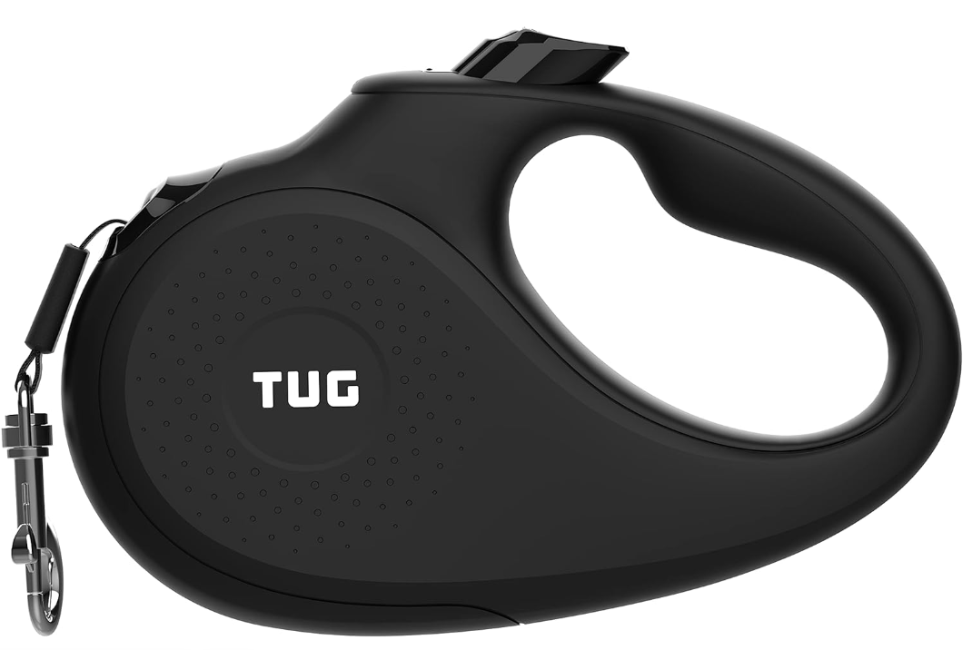 TUG 360° Tangle-Free Retractable Dog Leash with Anti-Slip Handle | 16 ft Strong Nylon Tape | One-Handed Brake, Pause, Lock