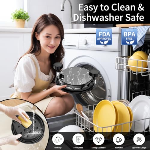 Chicken Shredder Tool - Heavy Duty Meat Shredder with Clear Lid, Ergonomic Handle & Non-Slip Base, Fast & Easy Shredder for Pulled Pork, Turkey, Beef, Dishwasher Safe Kitchen Gadget