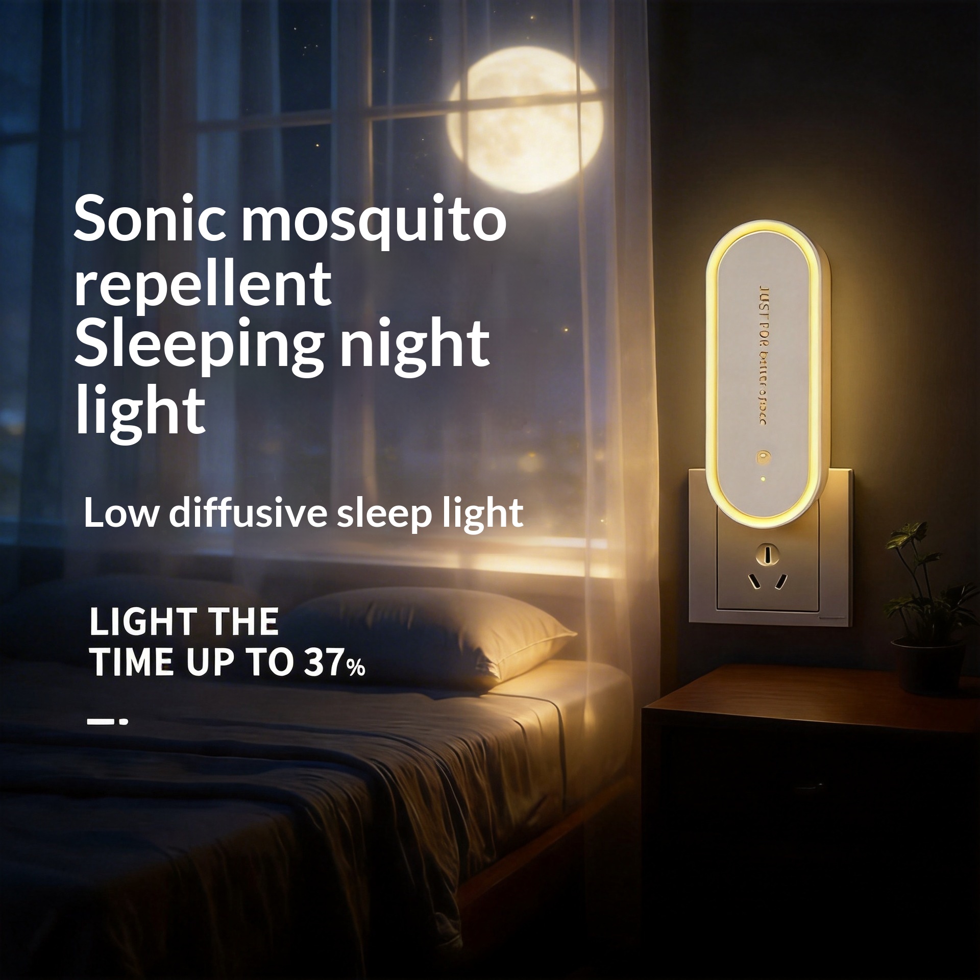 Ultrasonic Plug-in Mosquito Repeller & Night Lamp with Aroma Slot – Relaxing Bedside Aromatherapy