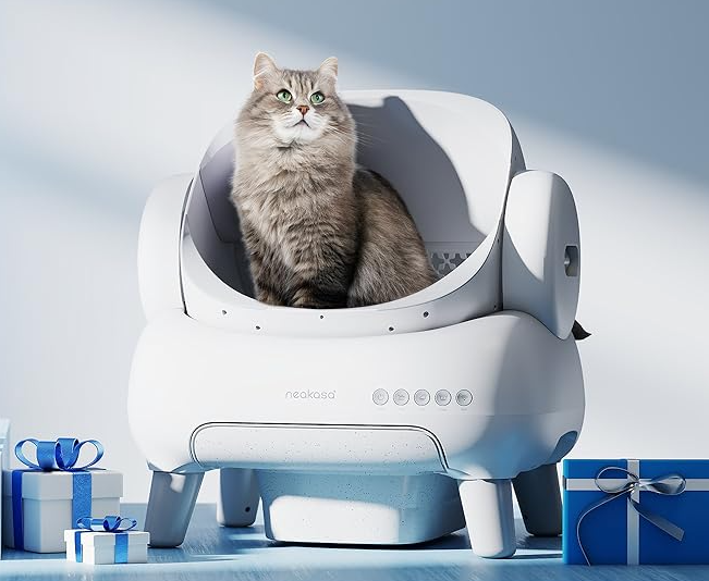 Neakasa M1 Plus Lite Open-Top Self Cleaning Cat Litter Box, Automatic Cat Litter Box with APP Control, Upgraded Safety Protection, Odor Control, Includes 1 Roll Waste Bag