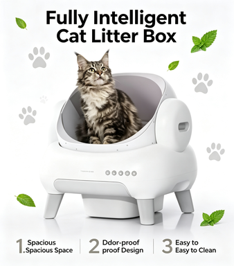 Neakasa M1 Plus Lite Open-Top Self Cleaning Cat Litter Box, Automatic Cat Litter Box with APP Control, Upgraded Safety Protection, Odor Control, Includes 1 Roll Waste Bag