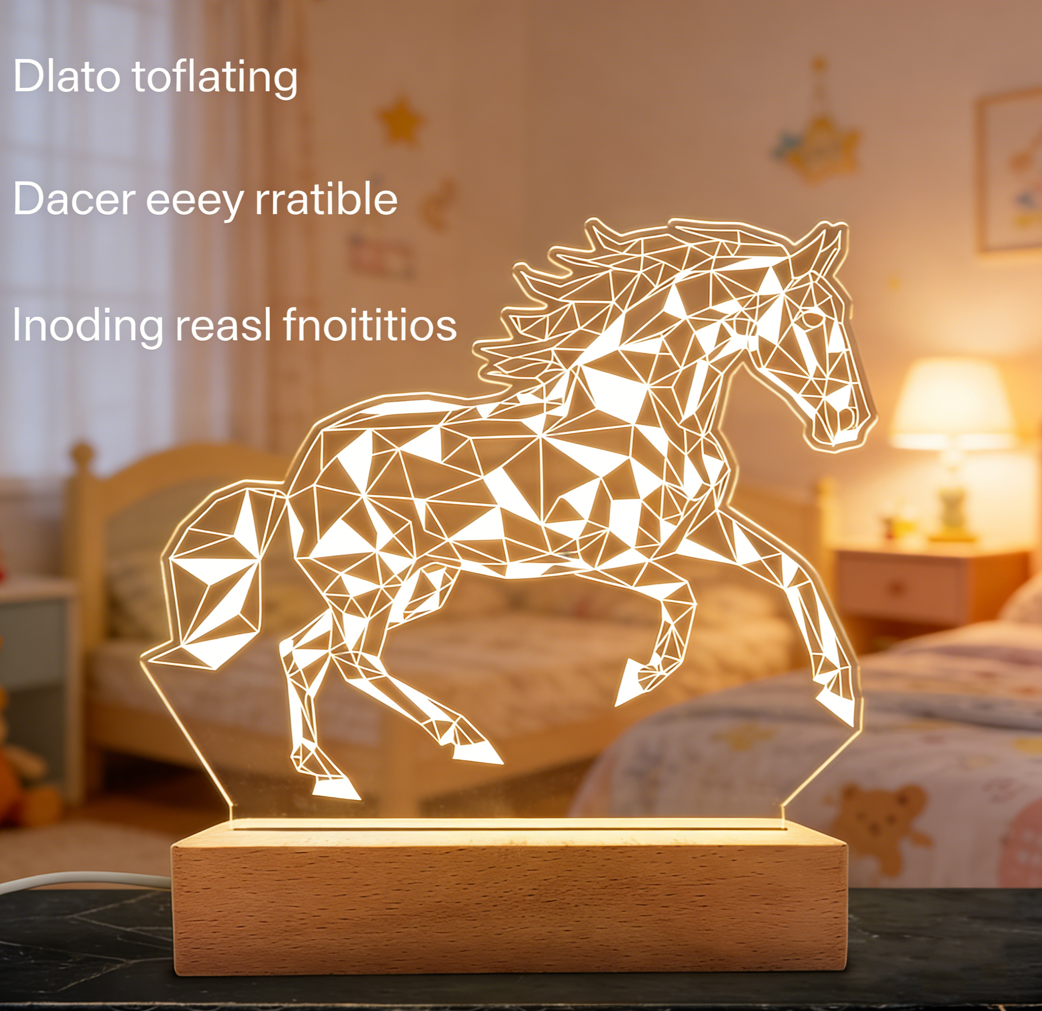  Horse Night Light - Horse Equestrian Illusion Lamps - Desk Home Decoration Lamp Bedroom Decor - Gifts for Kids Boys Girls Horses Lovers