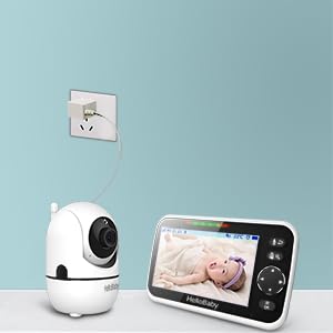 HelloBaby HB6550 Baby Monitor — 5" Screen, 30-Hour Battery, Pan-Tilt-Zoom, Night Vision, 2-Way Talk, 1000ft