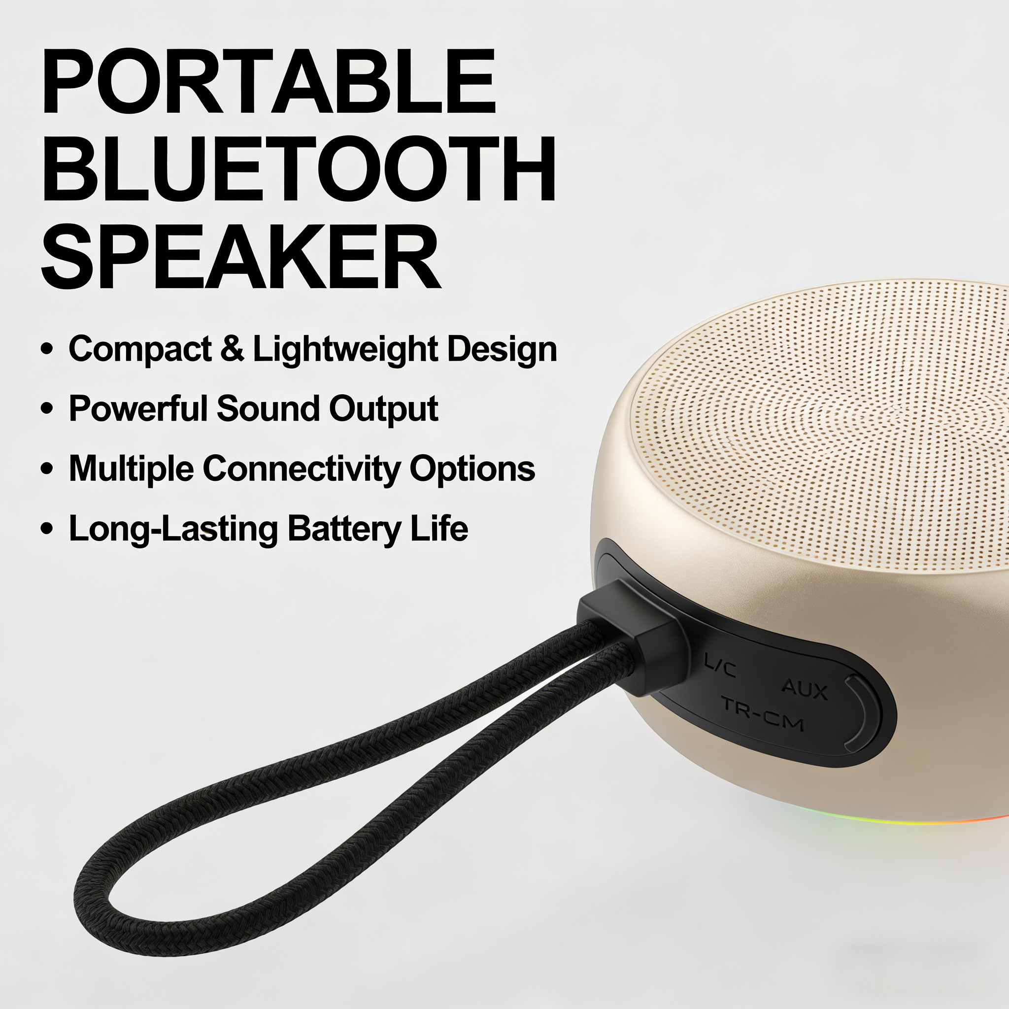 Portable Metal Bluetooth Speaker Deep Bass WirelessOutdoor Speaker IP67 Waterproof TF Card Support forCycling Travel