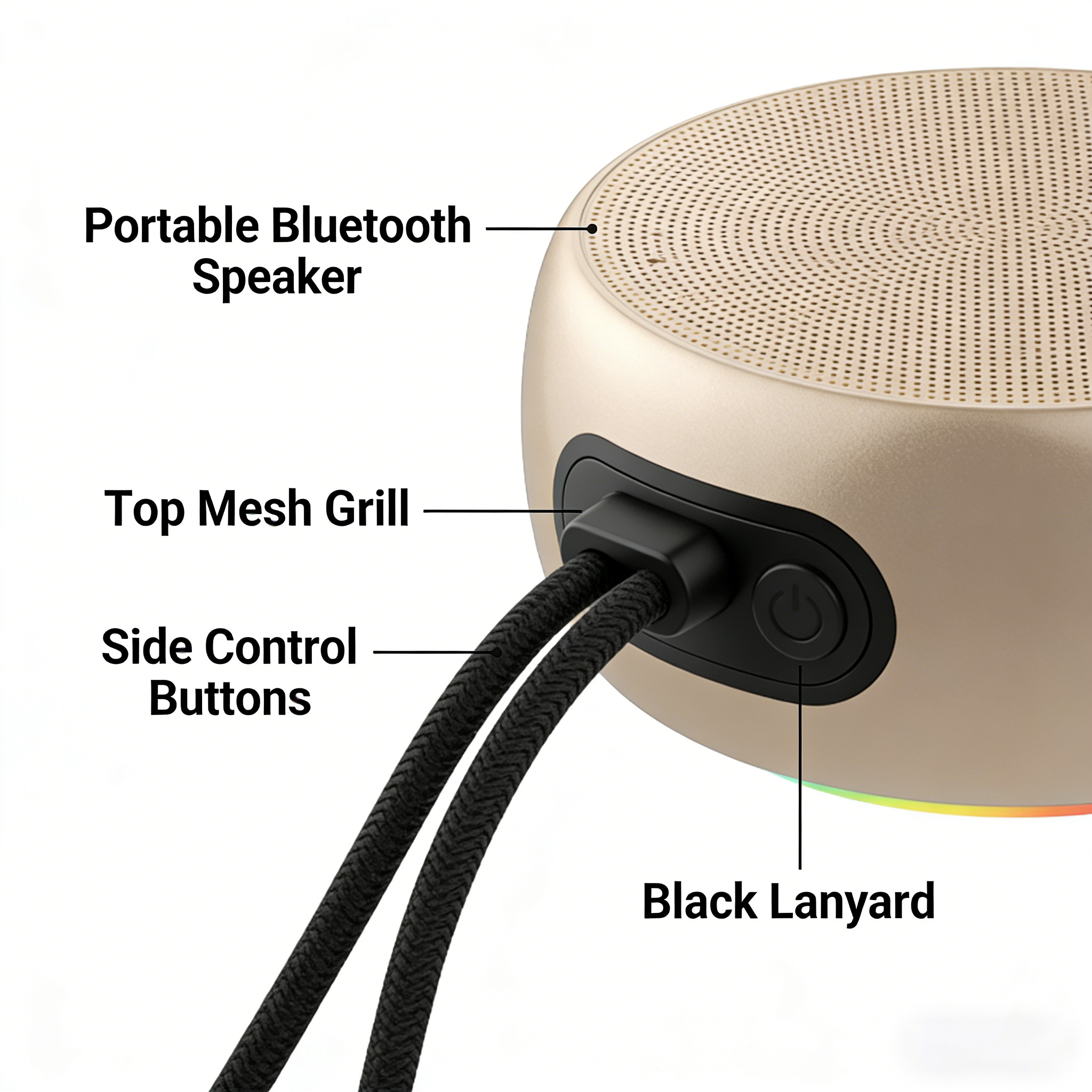 Portable Metal Bluetooth Speaker Deep Bass WirelessOutdoor Speaker IP67 Waterproof TF Card Support forCycling Travel