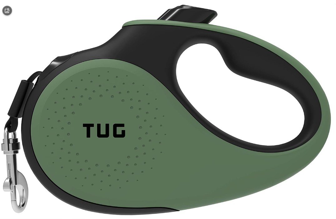 TUG 360° Tangle-Free Retractable Dog Leash with Anti-Slip Handle | 16 ft Strong Nylon Tape | One-Handed Brake, Pause, Lock