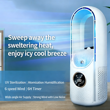 Bladeless Desk Fan, Portable Bladeless Fan 6 Speed Small Personal Cooling Fan Quiet USB Table Desk Misting Fan with Timing