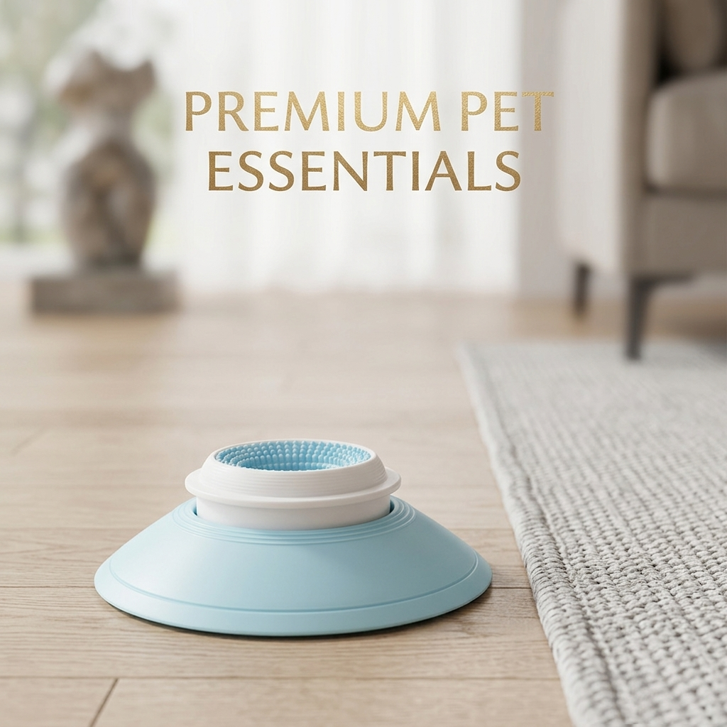 Licky Planet™ Suction Cup Dog Lick Mat – Anti-Slip Interactive Slow Feeder with Rotating Massage Ball, Food-Grade Silicone Calming Toy for Small & Medium Dogs