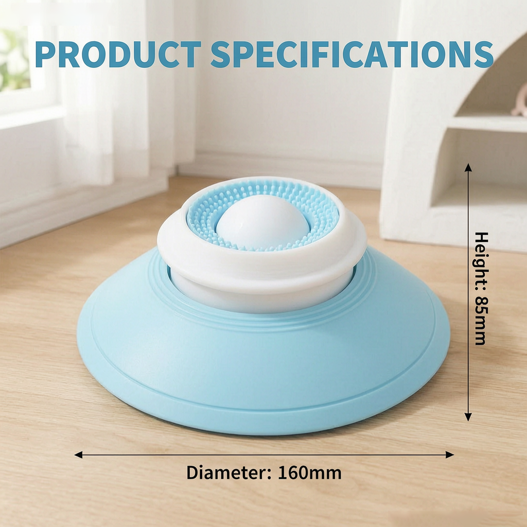 Licky Planet™ Suction Cup Dog Lick Mat – Anti-Slip Interactive Slow Feeder with Rotating Massage Ball, Food-Grade Silicone Calming Toy for Small & Medium Dogs