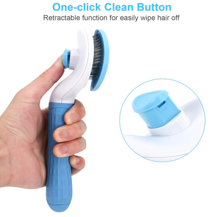 Dog Cat Bunny Pet Grooming Shedding Brush - Easy to Remove Loose Undercoat, Pet Massaging Tool Suitable for Pets with Long or Short Hai