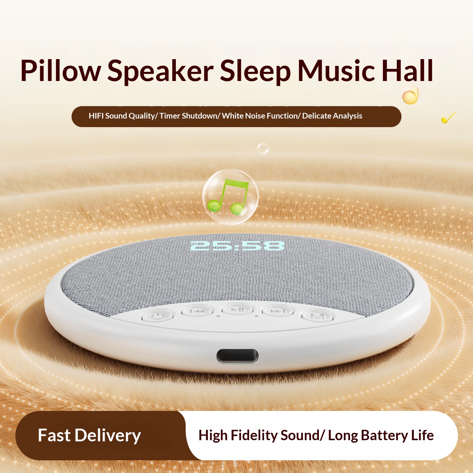 Multifunctional Digital Alarm Clock with Bluetooth Speaker – Music, Audiobooks & White Noise for Bedside Use