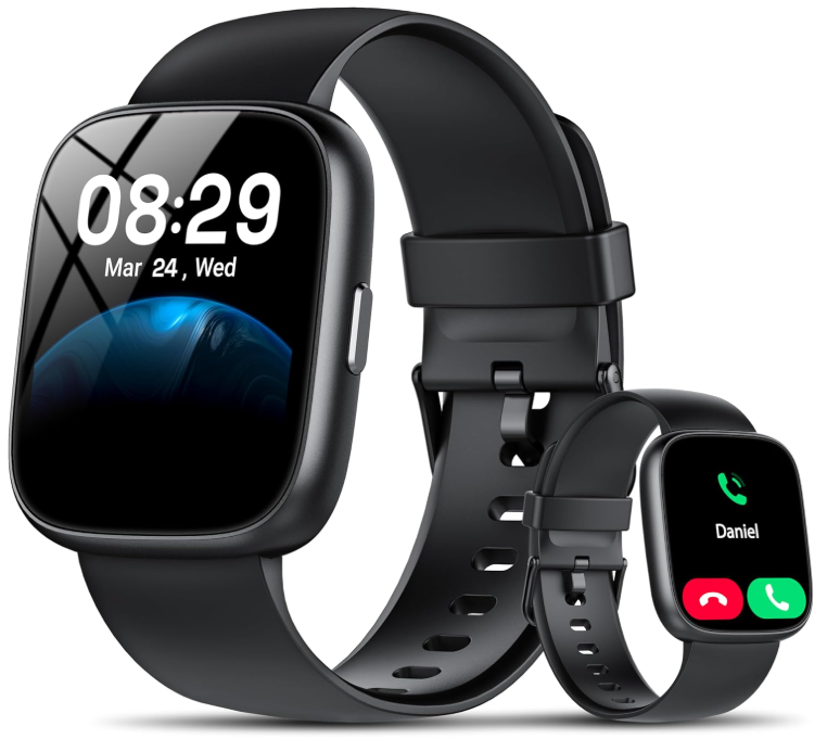 Smart Watch with Alexa Built-in, 1.83" HD Touchscreen Fitness Tracker with Bluetooth Calling, Fitness Watch with Heart Rate/Sleep Monitor/120+ Sports, IP68 Waterproof Smartwatch for Android iOS