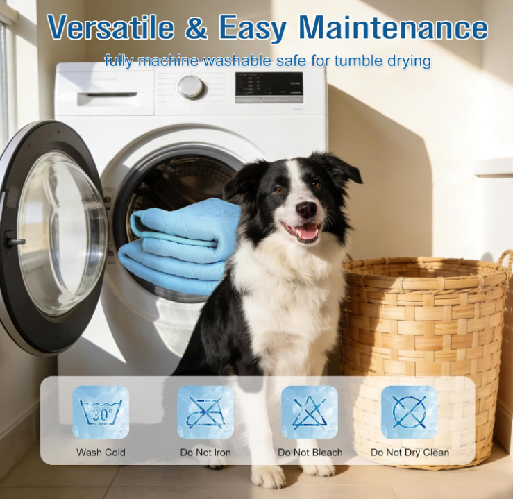 Dog Cooling Mat for Summer Self-Cooling Mat for Dogs & Cats Summer Outdoor Dog Pad Cooling Washable, Portable & Non-Toxic, High-Tech Fabric Crates, Beds, Cars