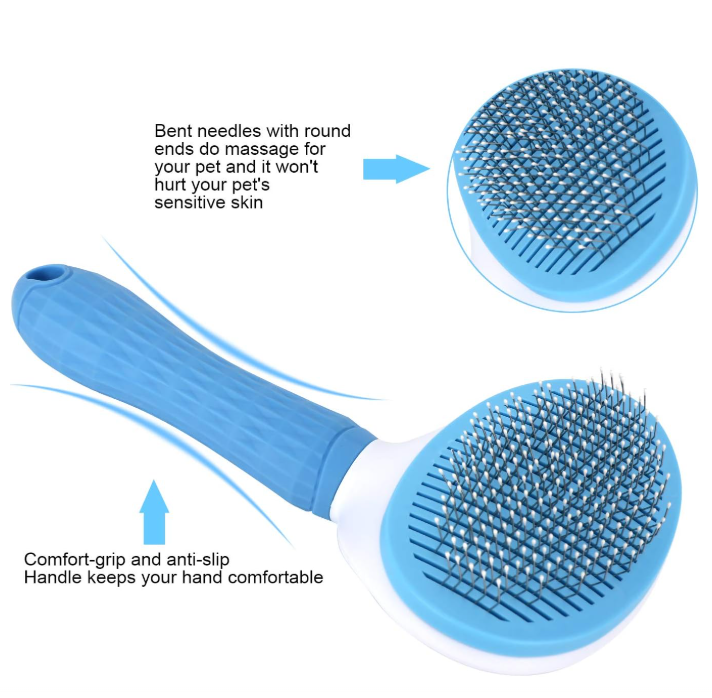 Dog Cat Bunny Pet Grooming Shedding Brush - Easy to Remove Loose Undercoat, Pet Massaging Tool Suitable for Pets with Long or Short Hai