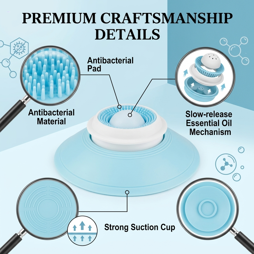 Licky Planet™ Suction Cup Dog Lick Mat – Anti-Slip Interactive Slow Feeder with Rotating Massage Ball, Food-Grade Silicone Calming Toy for Small & Medium Dogs