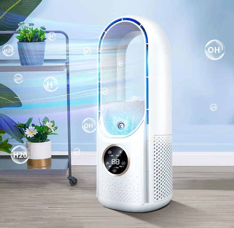 Bladeless Desk Fan, Portable Bladeless Fan 6 Speed Small Personal Cooling Fan Quiet USB Table Desk Misting Fan with Timing