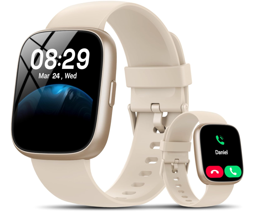 Smart Watch with Alexa Built-in, 1.83" HD Touchscreen Fitness Tracker with Bluetooth Calling, Fitness Watch with Heart Rate/Sleep Monitor/120+ Sports, IP68 Waterproof Smartwatch for Android iOS