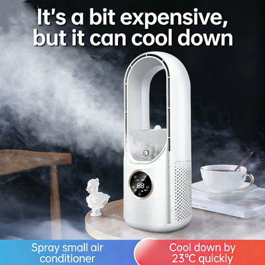 Bladeless Desk Fan, Portable Bladeless Fan 6 Speed Small Personal Cooling Fan Quiet USB Table Desk Misting Fan with Timing