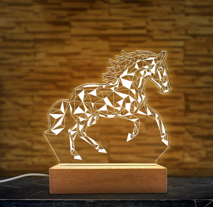  Horse Night Light - Horse Equestrian Illusion Lamps - Desk Home Decoration Lamp Bedroom Decor - Gifts for Kids Boys Girls Horses Lovers