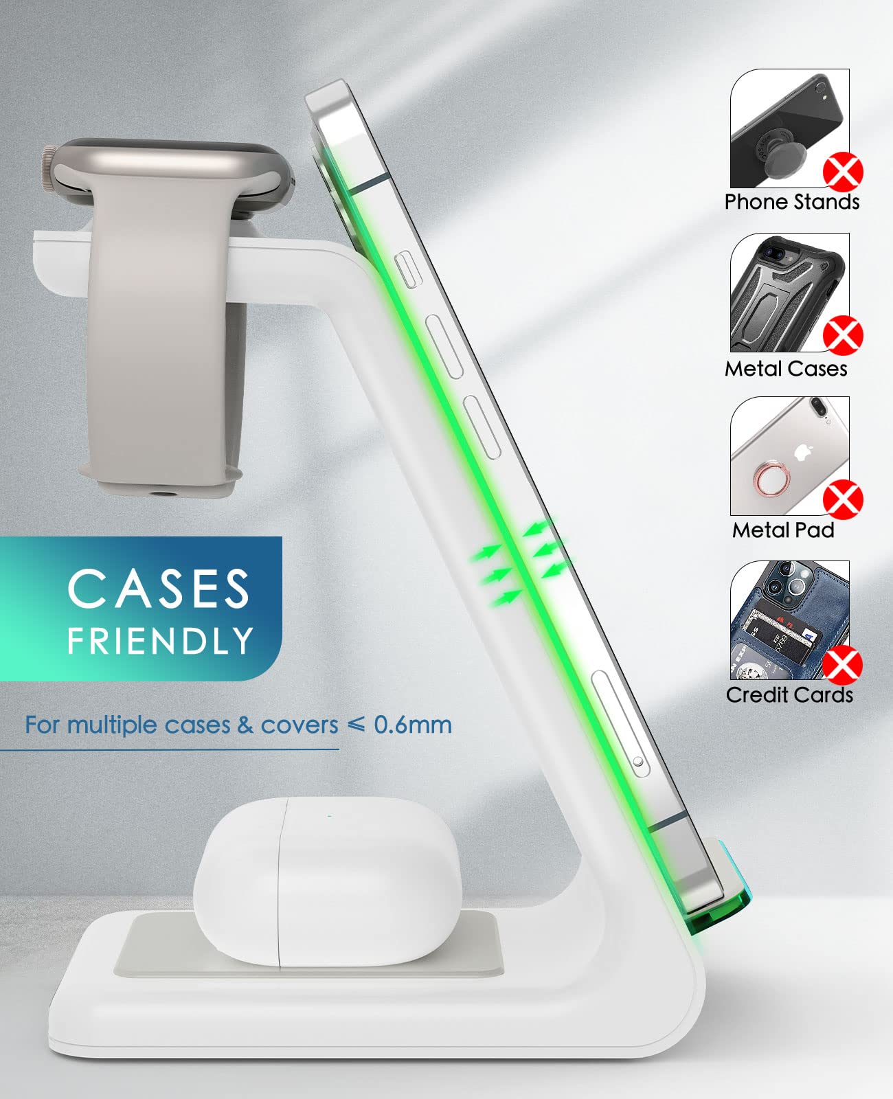 3‑in‑1 Fast Wireless Charging Station — iPhone, Apple Watch & AirPods