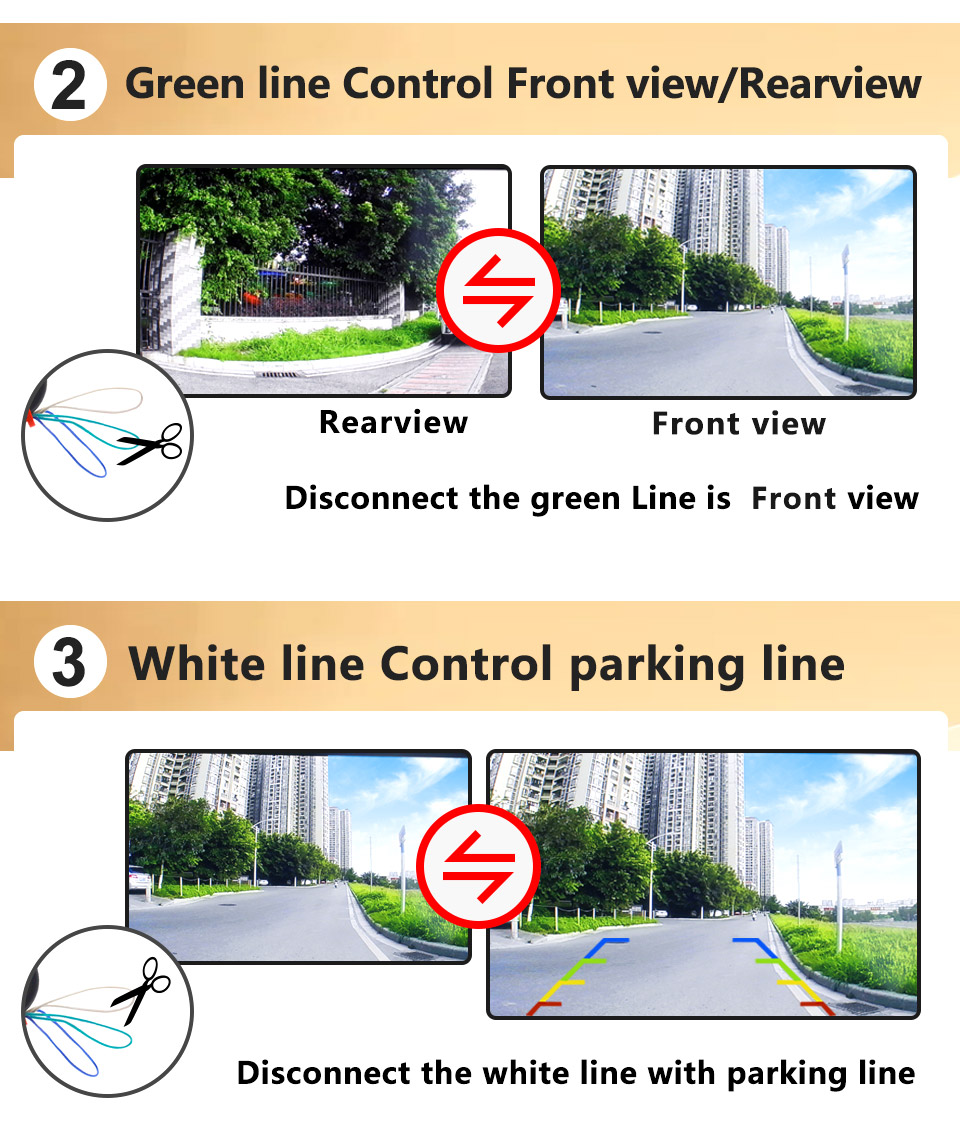 SMARTOUR 1080P AHD Car Reverse Camera, 1920*1080 HD CVBS CCD Night Vision Waterproof Punch Rear View Backup Camera for Vehicle